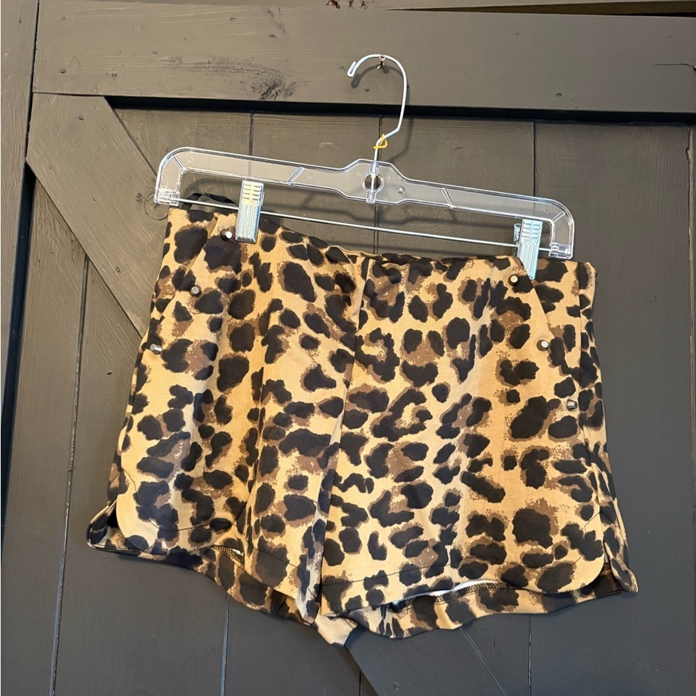 Leopard Print High Waist Shorts